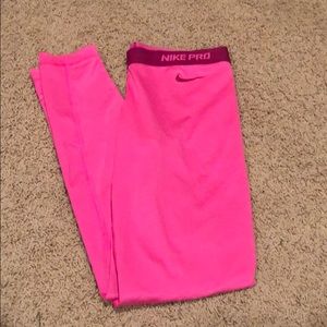 Hot Pink Nike Workout Leggings